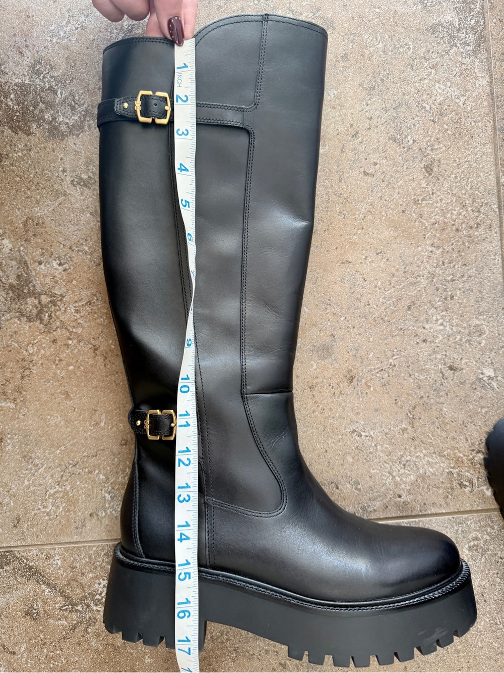EUC Sam Edelman Black Leather Elayna Knee High Boot - Picture 9 of 13